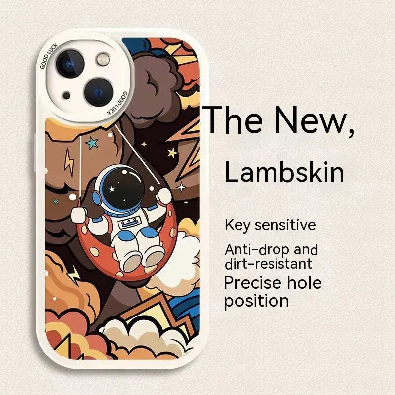 Fashion Sheepskin Astronaut Phone Case - Bellarte Enchanté Fashion Sheepskin Astronaut Phone Case